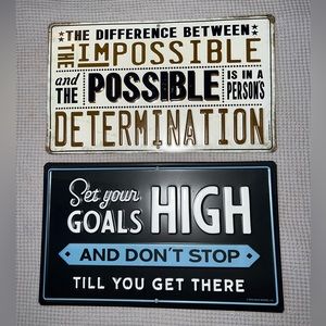 2 Positive Signs- Home Decor Wall Signs